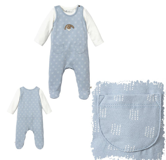 Sterntaler Jersey Strampler Set Häschen blau