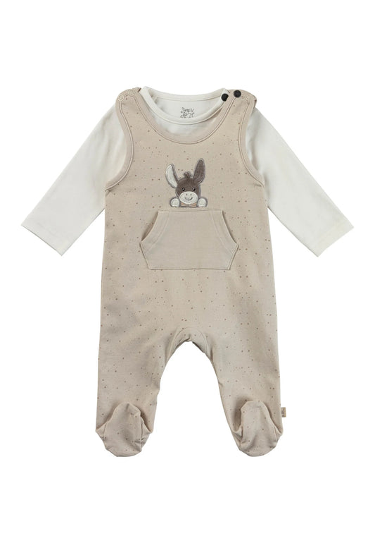 Sterntaler Jersey Strampler Set Esel beige