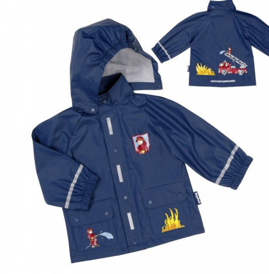 Playshoes Regenjacke Feuerwehr blau