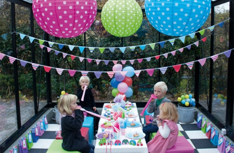 Jabadabado Wimpelkette Bunte Fahnen Blau oder Rosa