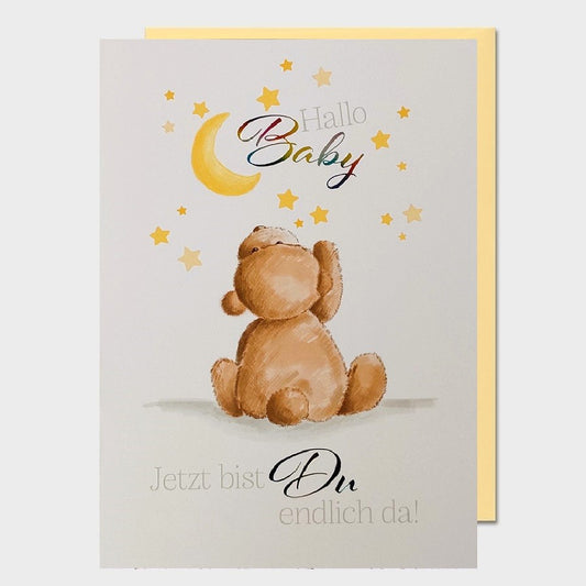 Umschlagkarte Baby - Endlich bist du da!