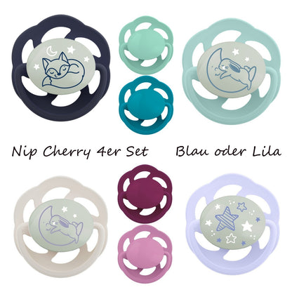 NIP Cherry 4er Mix Pack Schnuller Latex Kirschform Naturform Sauger
