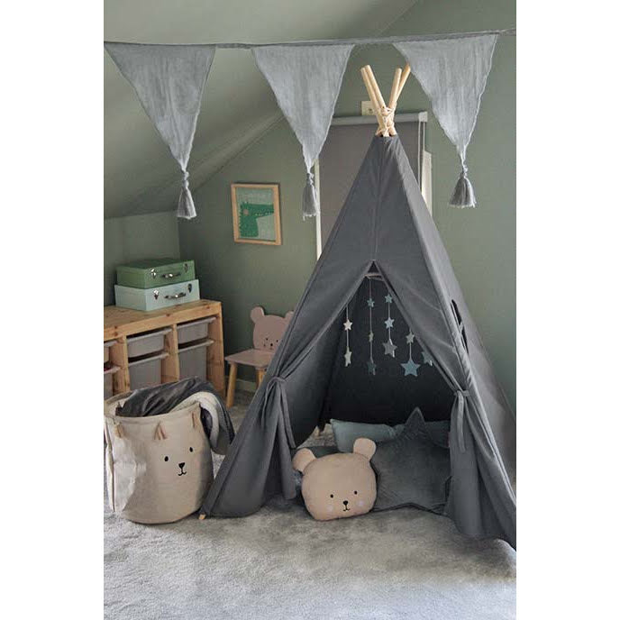 Jabadabado Kinder Spiel Tipi Zelt Grau 1J+