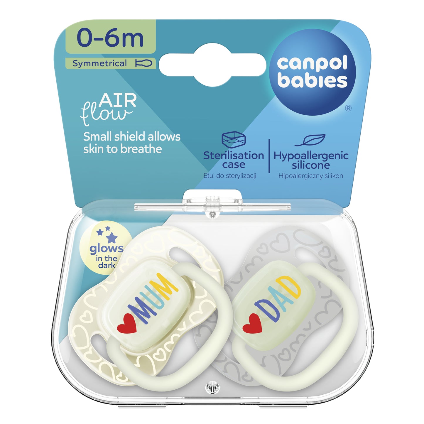 Canpol Baby Silikon Symmetrischer Schnuller Beruhigungssauger  Mum & Dad