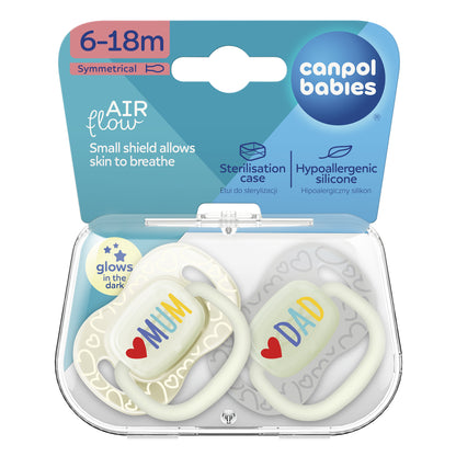Canpol Baby Silikon Symmetrischer Schnuller Beruhigungssauger  Mum & Dad