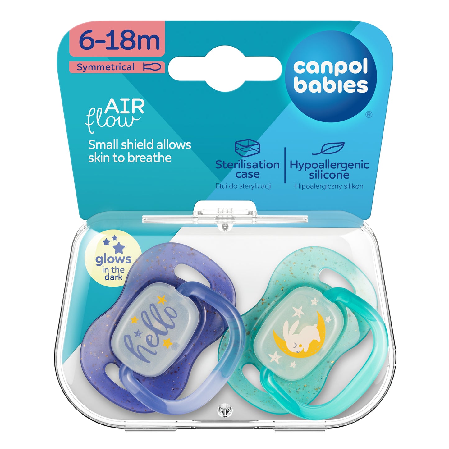 Canpol Baby Silikon Symmetrischer Schnuller Beruhigungssauger  Hello Dream