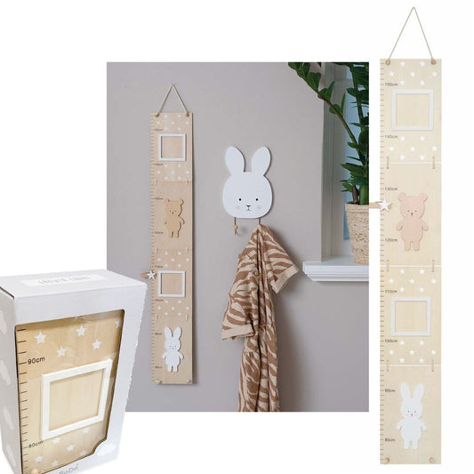 Jabadabado Holz Messlatte Teddy & Bunny Natur