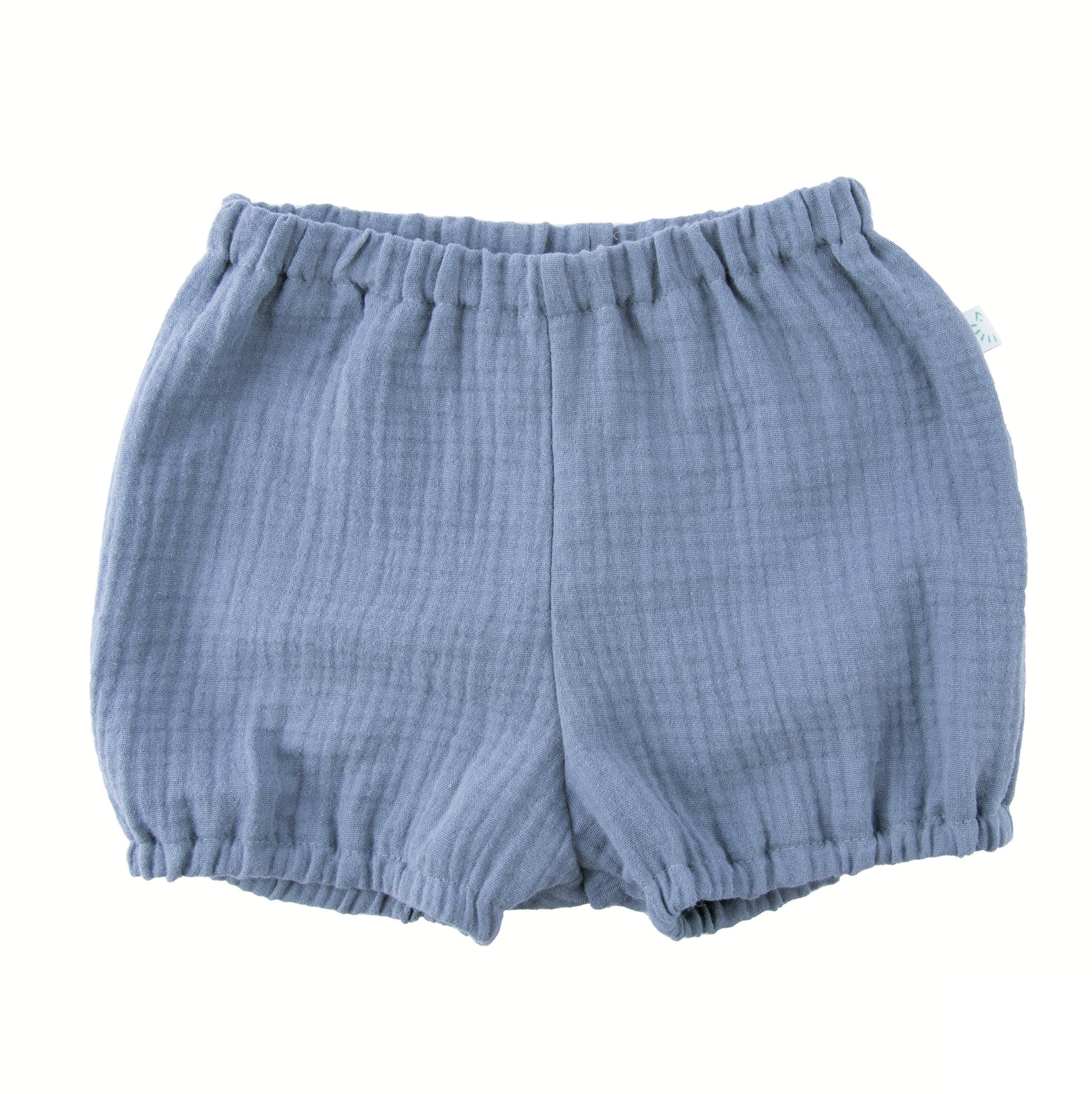 iobio Musselin Mini Shorts Taubenblau