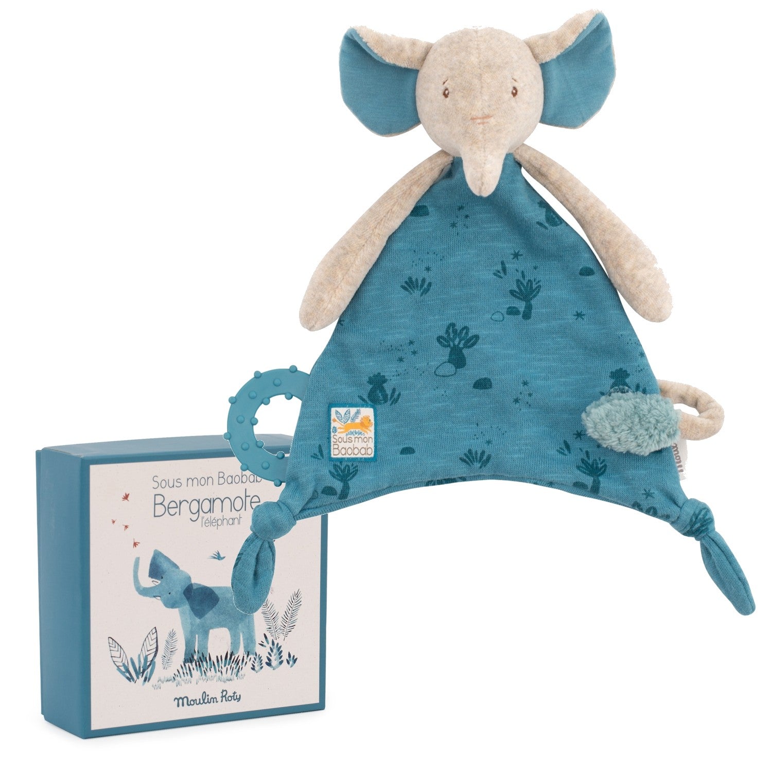 Moulin Roty Schmusetuch Sous mon baobab Elefant