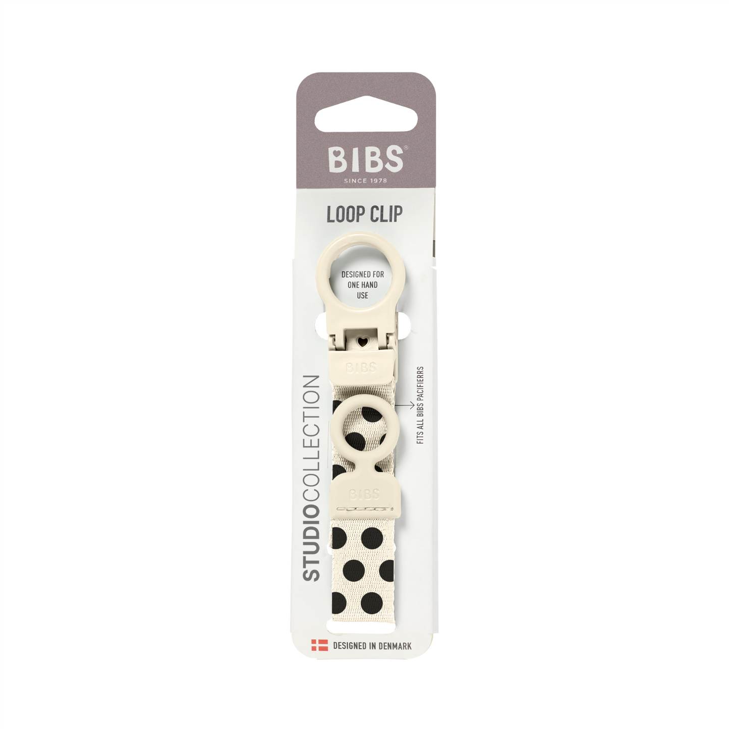 BIBS Schnullerband Studio Collection Punkte Schwarz
