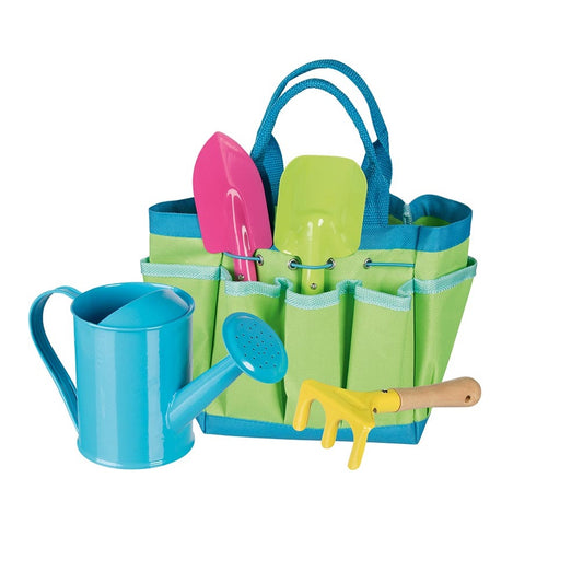 Goki Gartenwerkzeug in Tasche Grün Blau