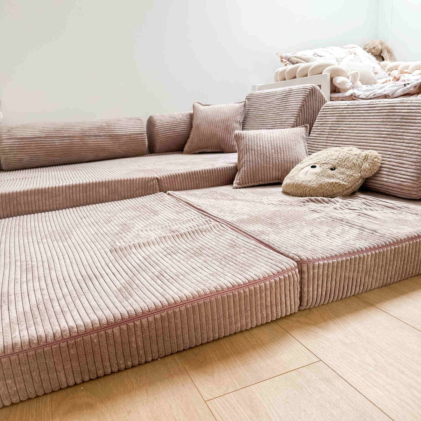 Mimii Kindersofa Komfort Cord hellrosa