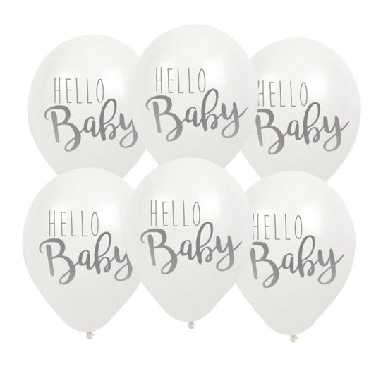 Jabadabado Ballons Hello Baby weiß