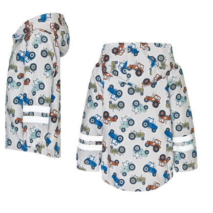 Playshoes Kinder Regenjacke Traktor Grau
