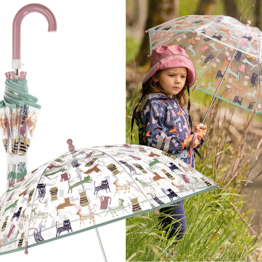 Playshoes Regenschirm Katzen Transparent