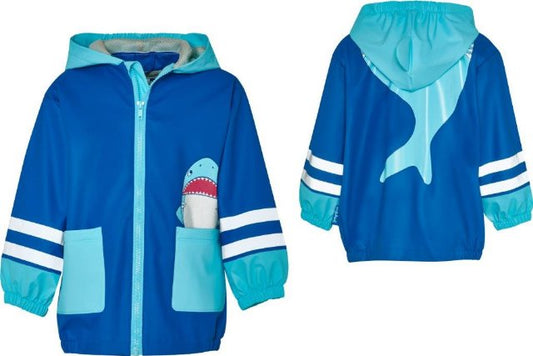 Playshoes Kinder Regenjacke Hai blau