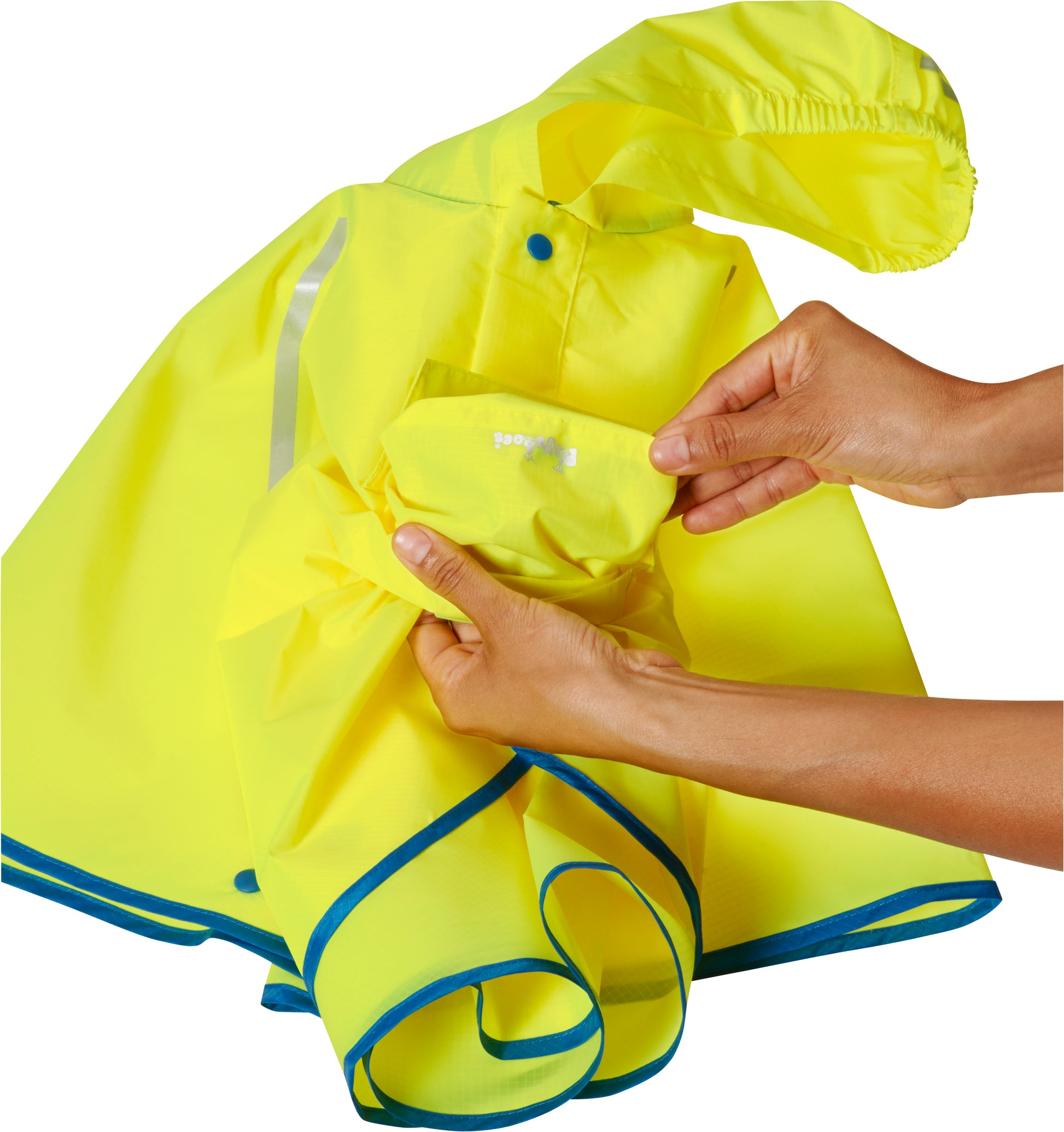 Playshoes Regencape Regenponcho Signalgelb mit Reflektorstreifen