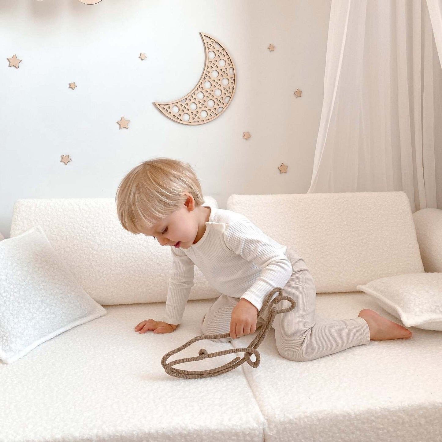 mimii Kindersofa Deluxe Montessori Bouclé Creme