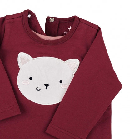 Sterntaler Baby Langarmshirt Rot Rosa Katze