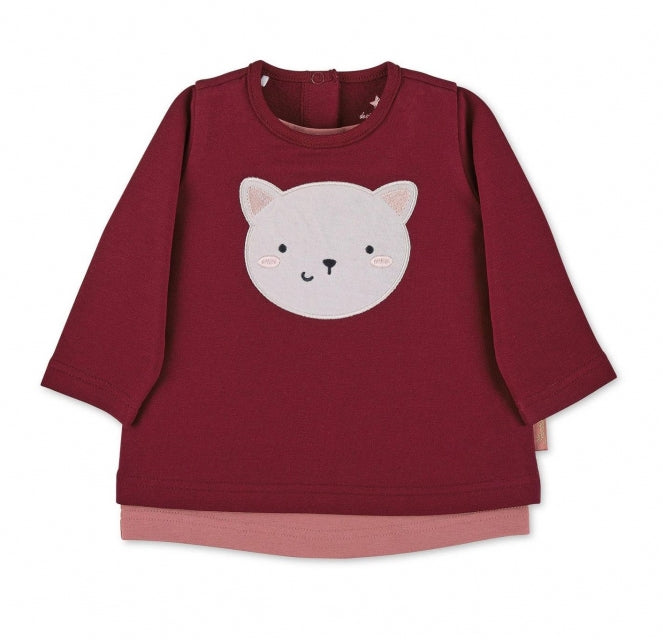 Sterntaler Baby Langarmshirt Rot Rosa Katze