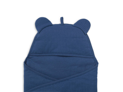 Jollein Wickeldecke Einschlagdecke Bear Stripes Jeansblau