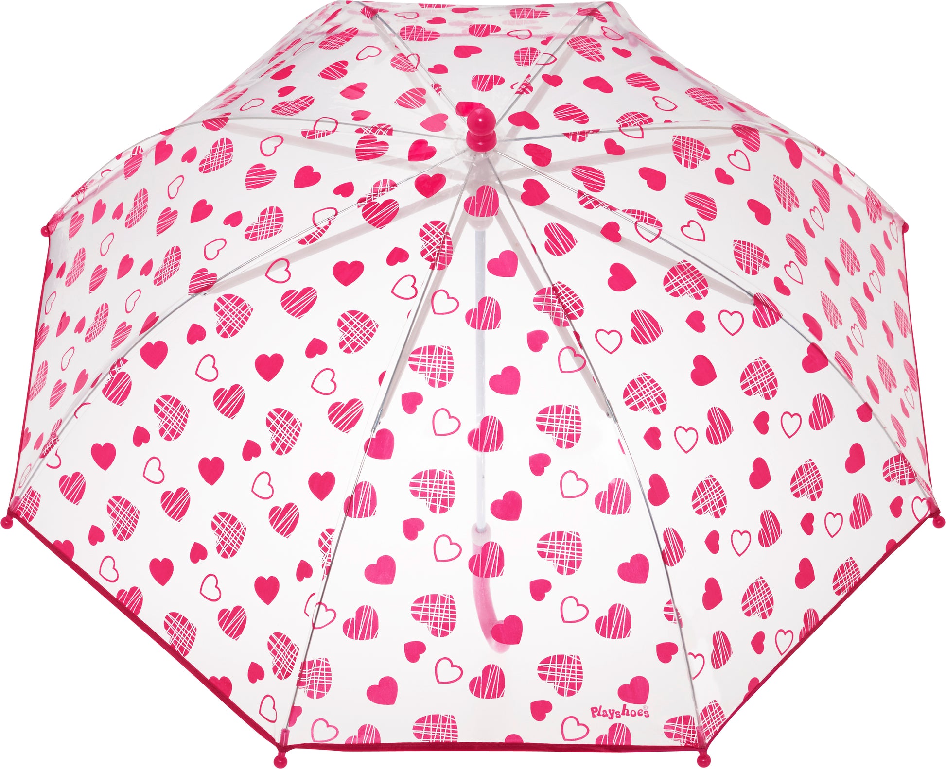 Playshoes Regenschirm Herzchen Transparent