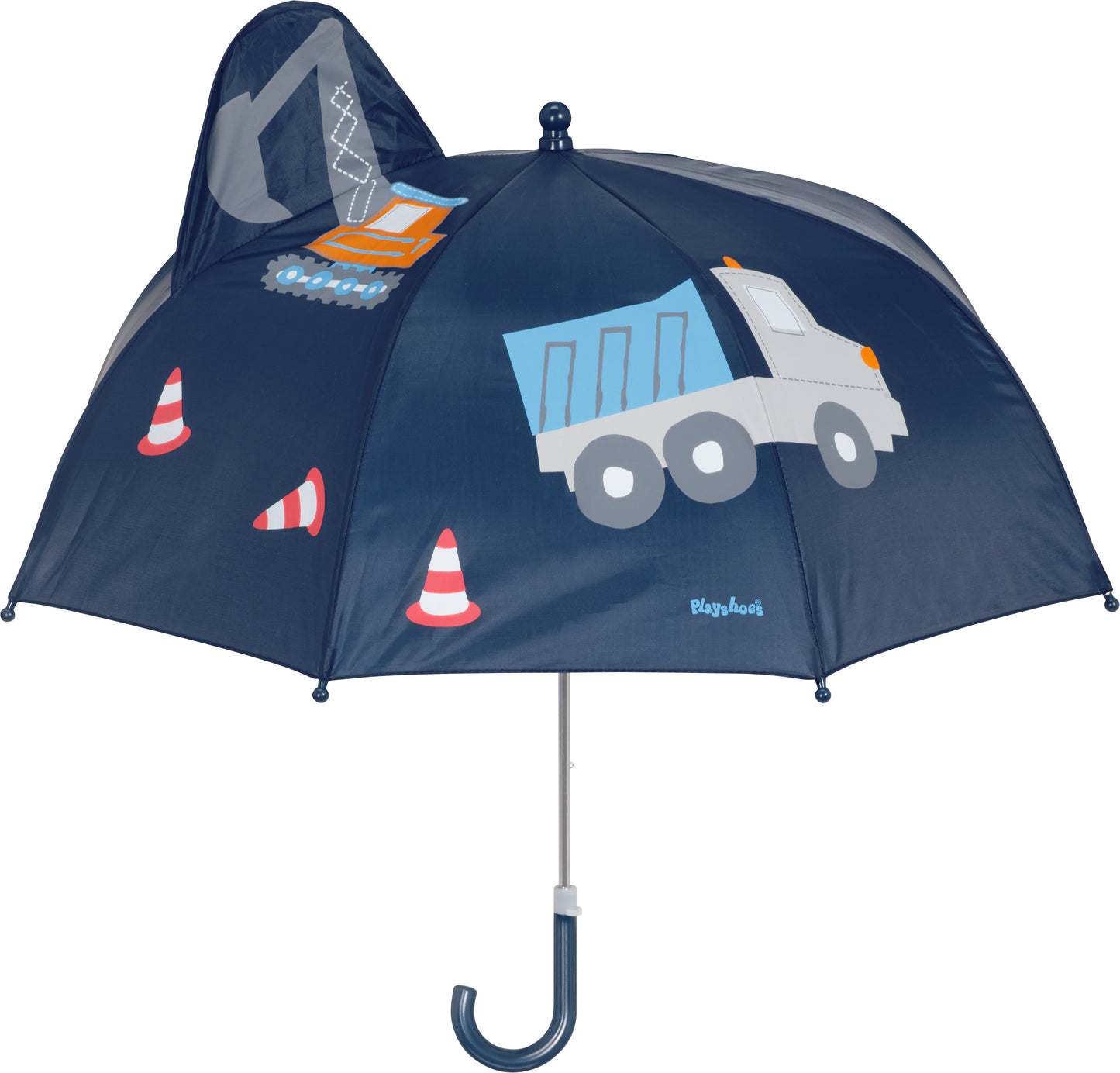 Playshoes Regenschirm Baustelle Blau