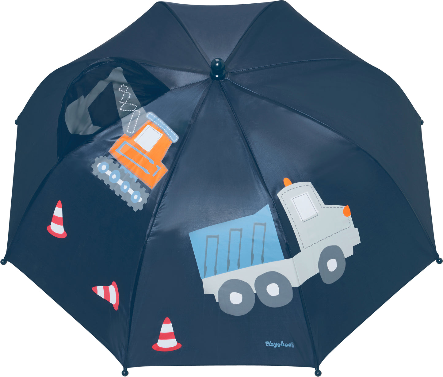 Playshoes Regenschirm Baustelle Blau