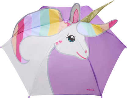 Playshoes Kinder Regenschirm Lila Einhorn Draufansicht