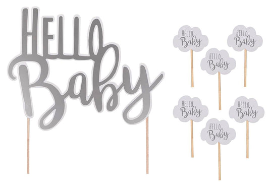 Jabadabado Babyshower Caketopper Kuchendeko Hello Baby