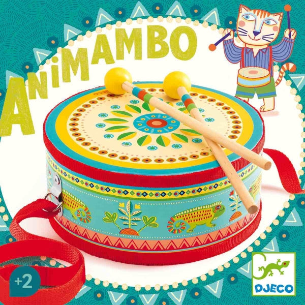 Djeco Musikinstrument Animambo Handtrommel 2J+