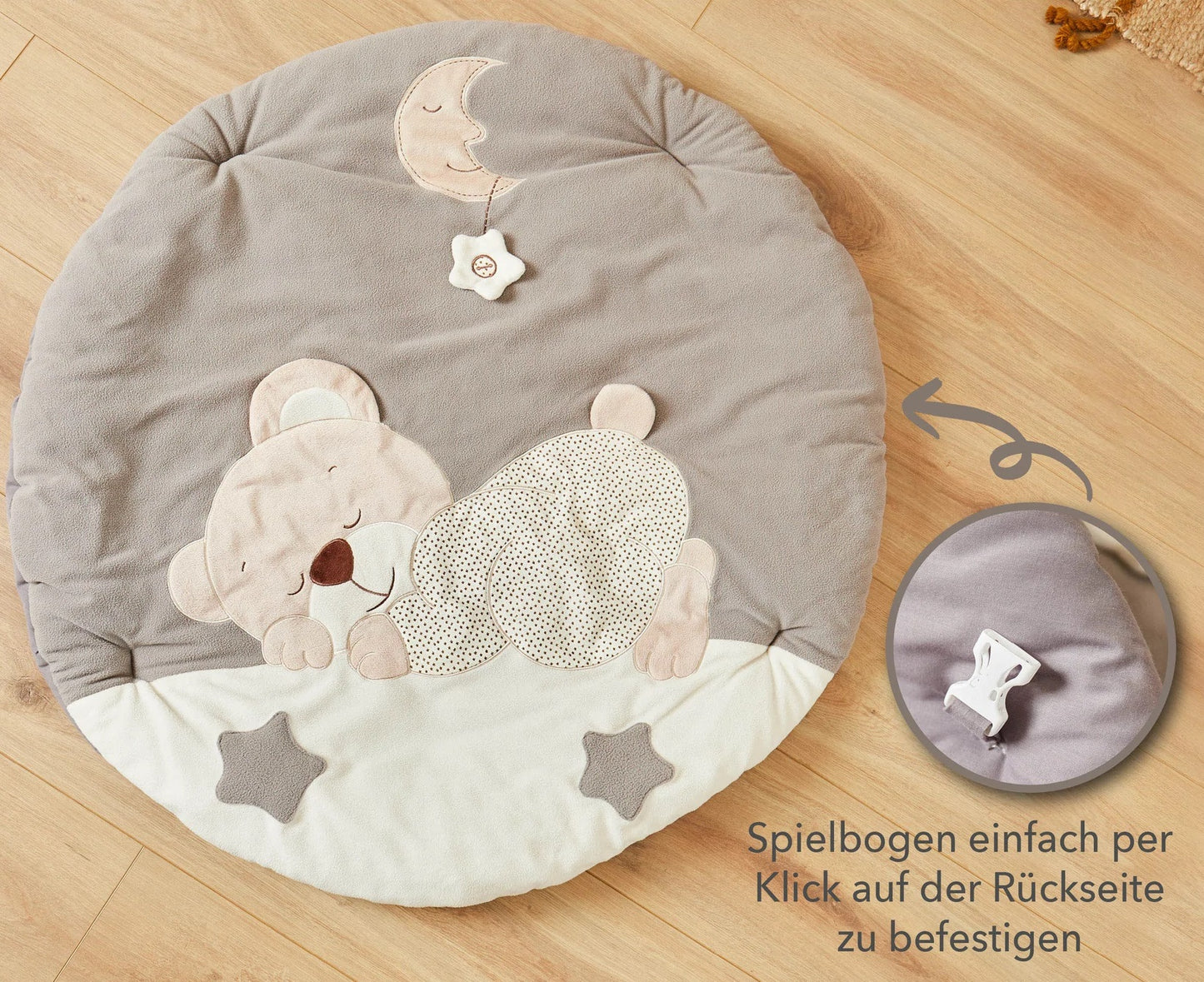 Bieco Baby Erlebnisdecke mit Babygym Bär Natur