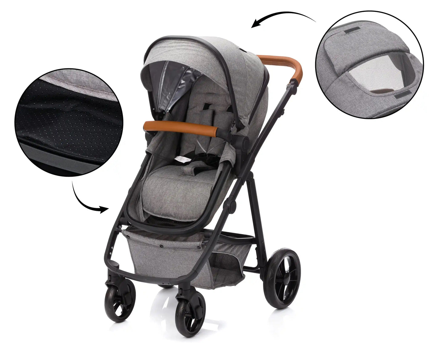 Fillikid Kinderwagen Set fillPanther Hellgrau Melange