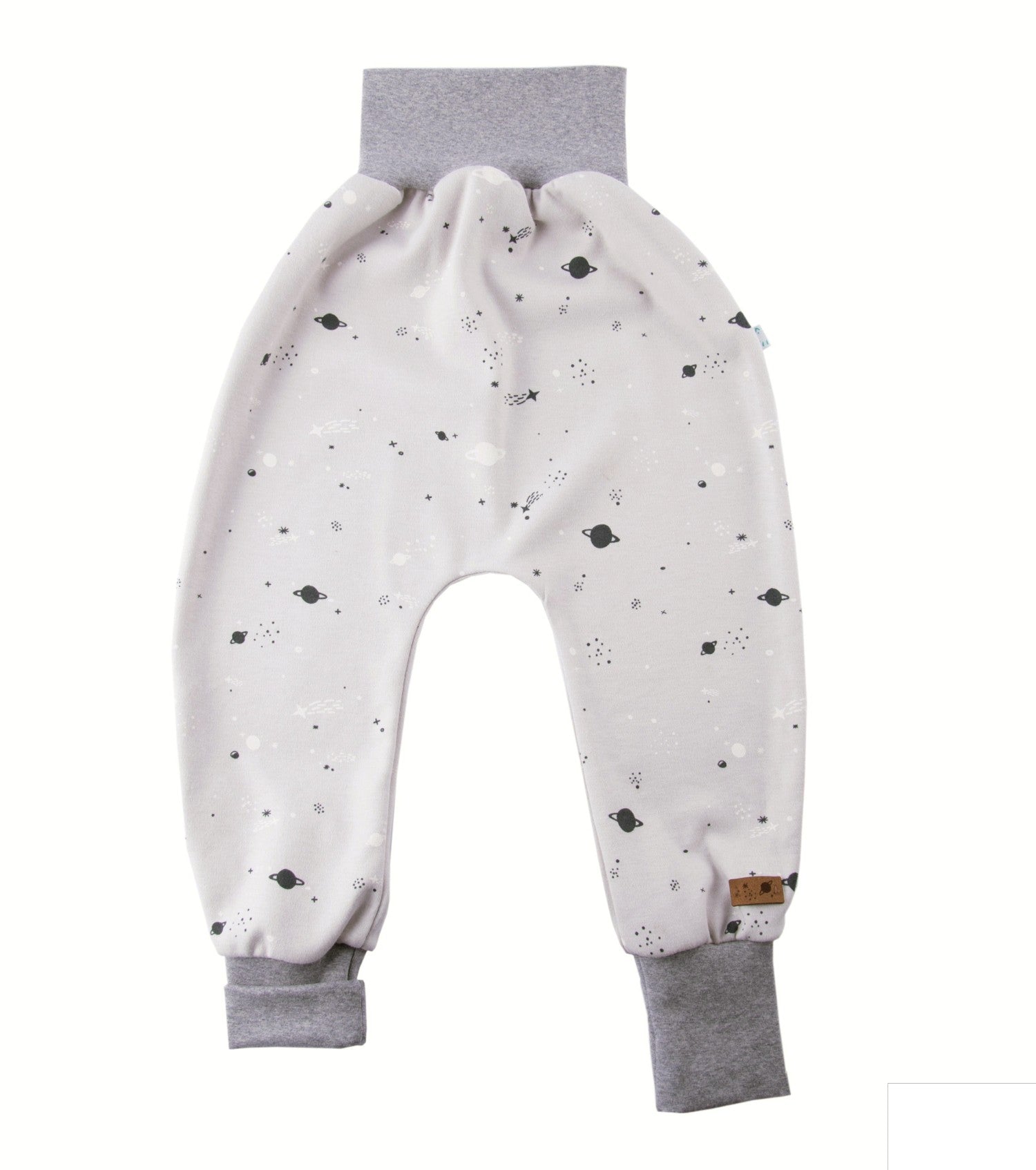 iobio Babyhose Pumphose BW Stardust Planeten Grau