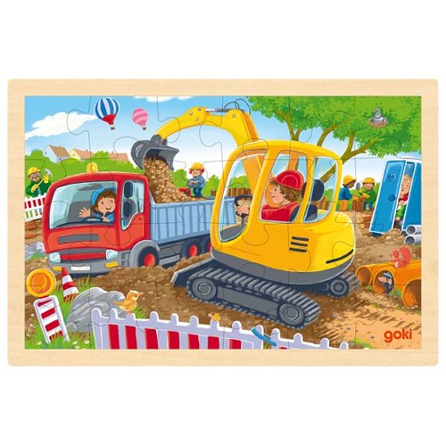 Goki Einlege Puzzle Kleiner Bagger 3+ 24Teile