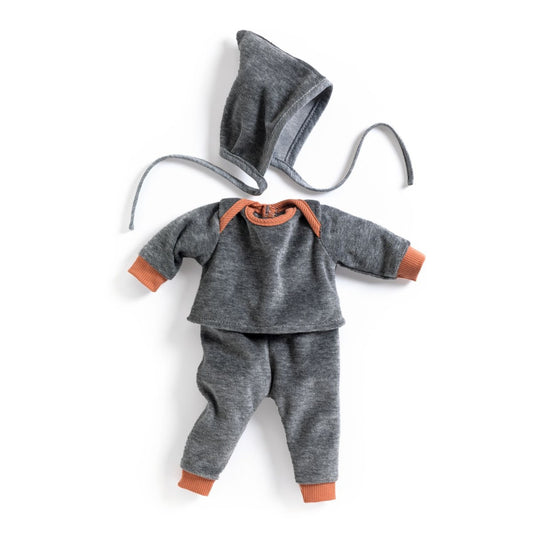 Djeco Puppenkleidung Pomea Pearl Grey Mütze, Hose & Pulli