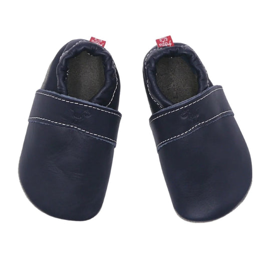 Anna und Paul Classic Lederslipper Marineblau