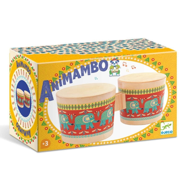 Djeco Musikinstrument Animambo Bongo Trommel 3J+