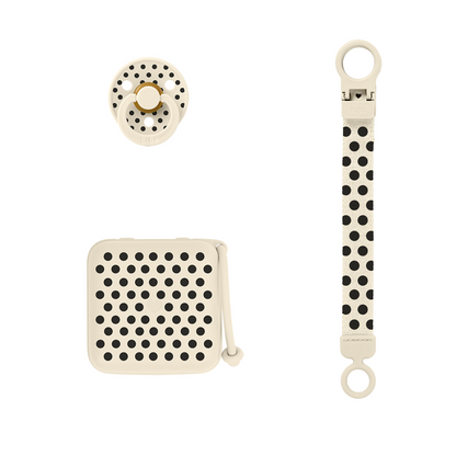 BIBS Baby Geschenkset Studio Collection Punkte Schwarz - Polka Dots