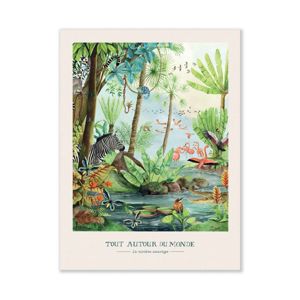 Moulin Roty Kinder Poster Tout autour du monde - Wilder Fluss 40x30 cm