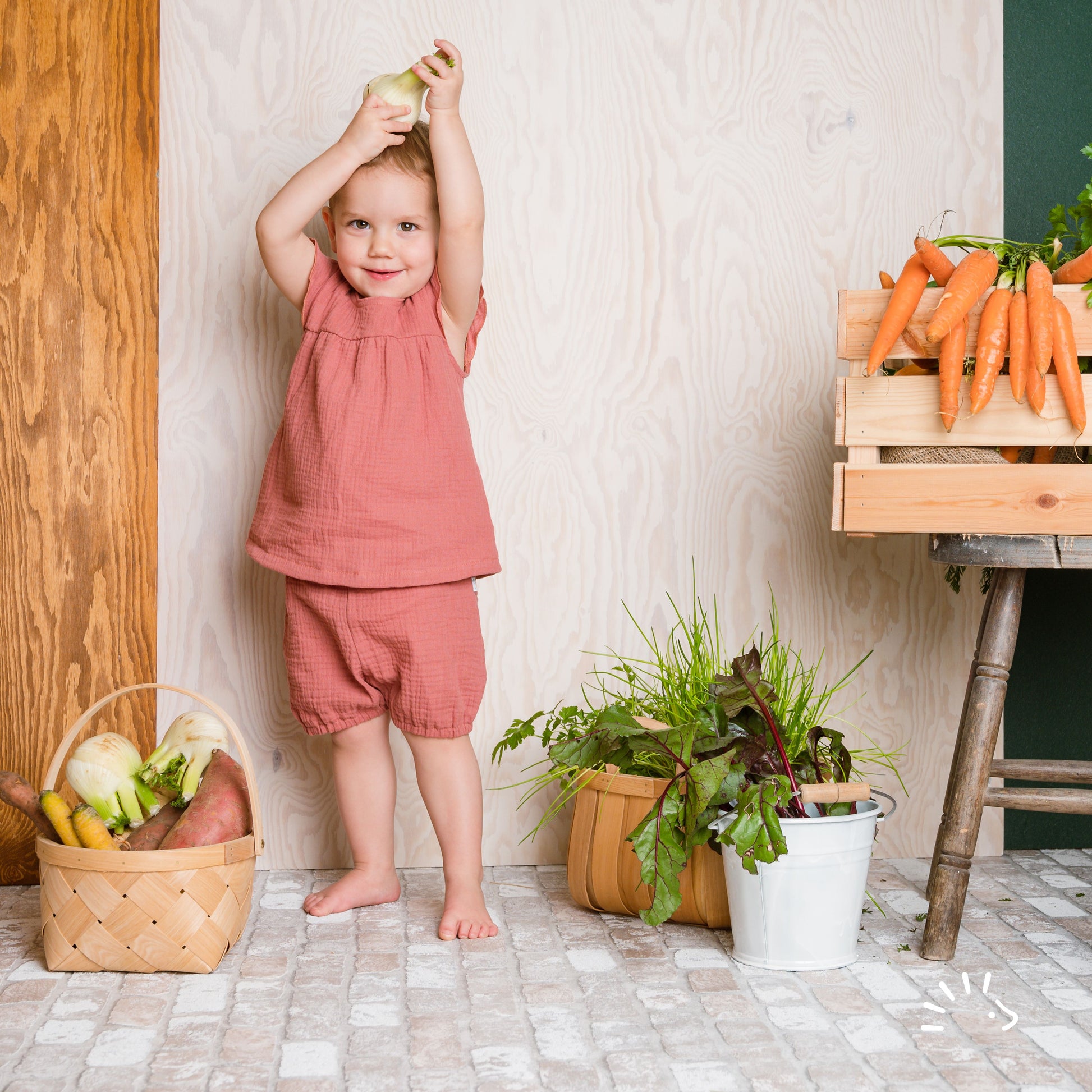 iobio Musselin Mini Shorts Rasberry