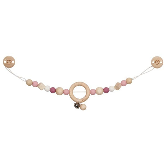 Goki Wagenkette Herzchen Rosa mit Holzclip