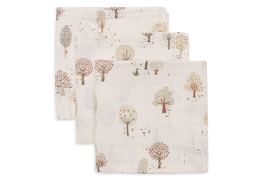 Jollein Mulltuch Klein 31x31cm Tiny Park im 3er Pack