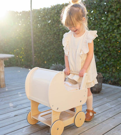 Jabadabado Holz Puppenwagen Classic White 18M+