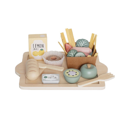 Jabadabado Food Tray Lunch Set Kinderlebensmittel aus Holz 3J+