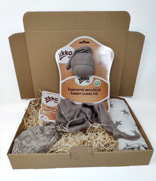 Baby Geschenkset zur Geburt  Nature Brown 3tlg