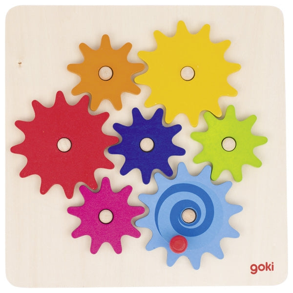 Goki Baby Zahnradspiel mit 7 Rädern, 3J+