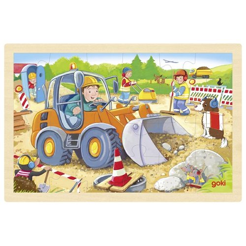 Goki Einlege Puzzle Baustelle 3+ 24Teile