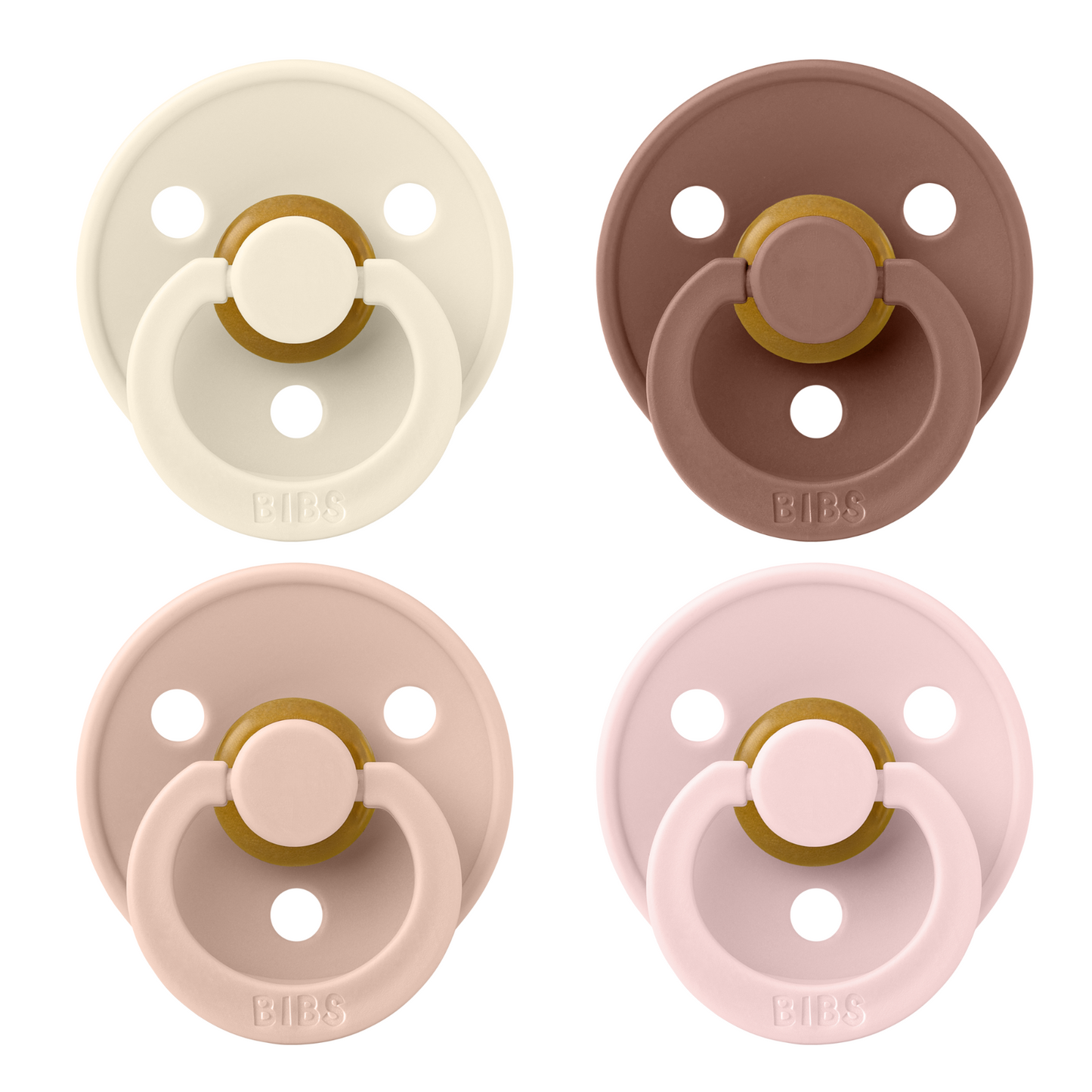 BIBS Colour 4er Pack Cherry Kirschform Latex Schnuller Rose