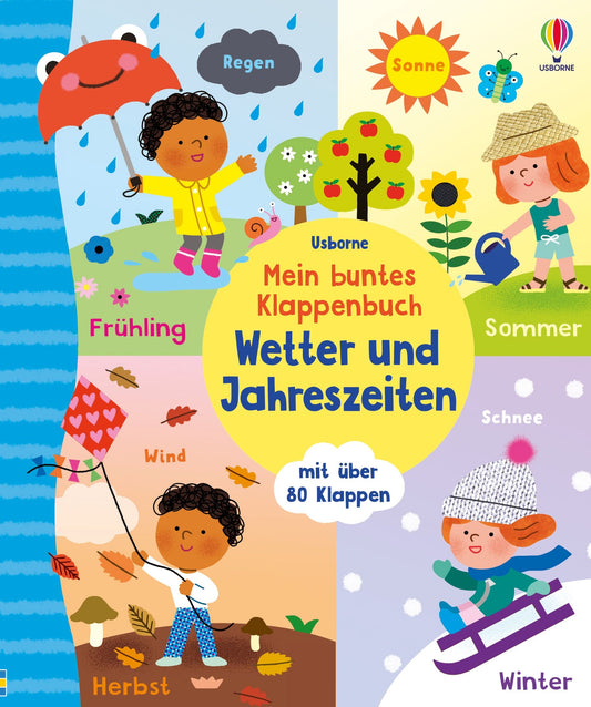Usborne Kinderbuch mit Klappen: Wetter und Jahreszeiten 3J+